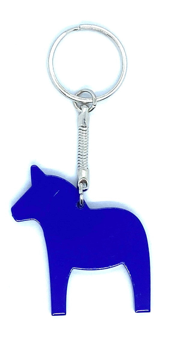 Blue Dala Horse Key Ring