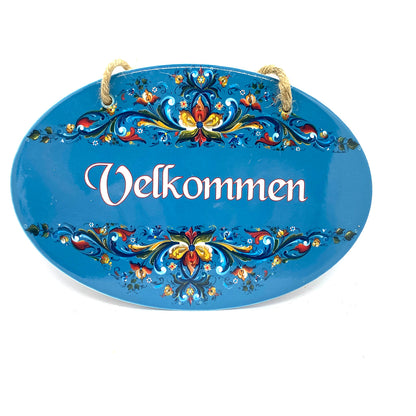 Velkommen Telemark Rosemaling Ceramic Sign