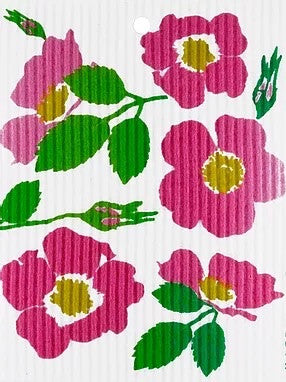 Wild Rose Swedish Dishcloth
