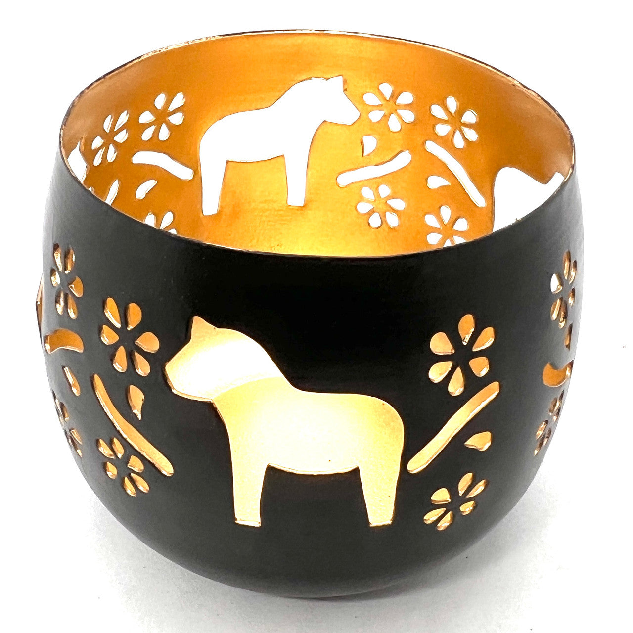 Black Dalahorse Votive Candle Holder