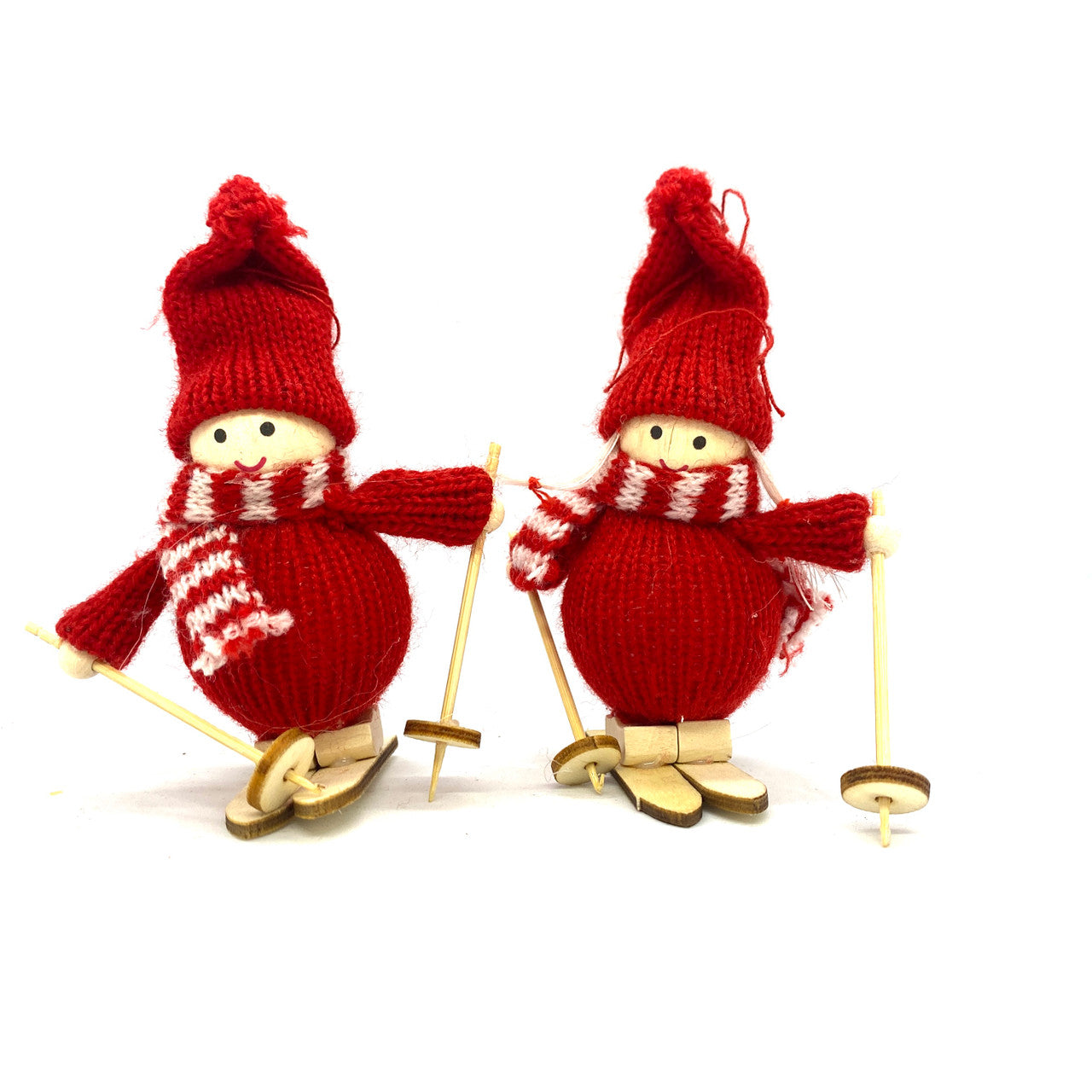 Boy and Girl Skier Ornament 