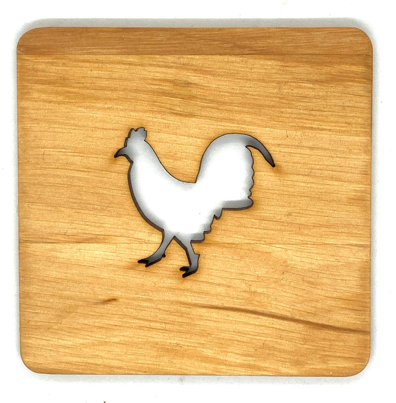 Rooster Wood Coaster