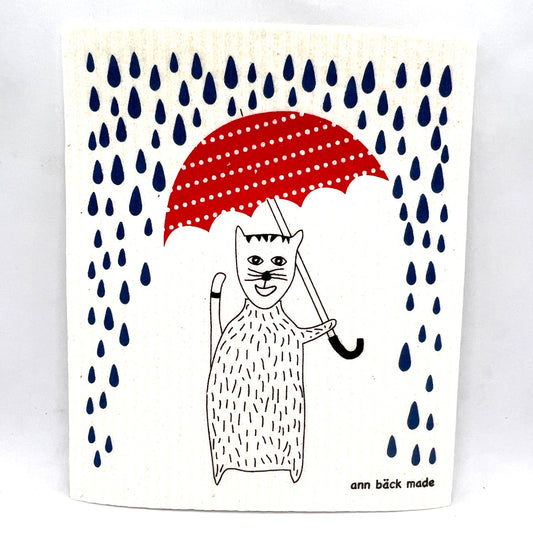 Happy Cat Swedish Dishcloth