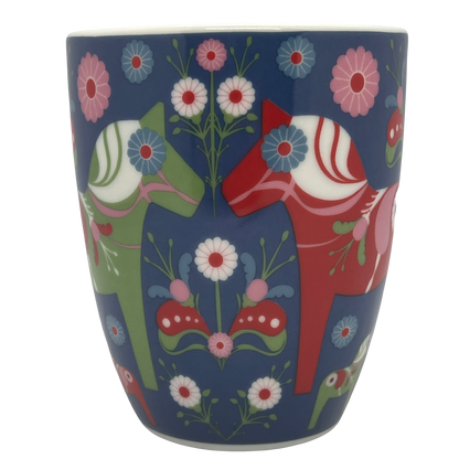2 Colored Dala Horse Bistro Coffee Mug