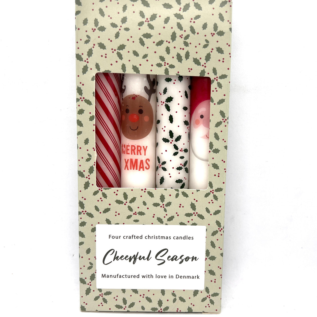 Cheerful Season Christmas Taper Candles