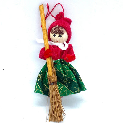 Tomtegirl W/Broom Ornament