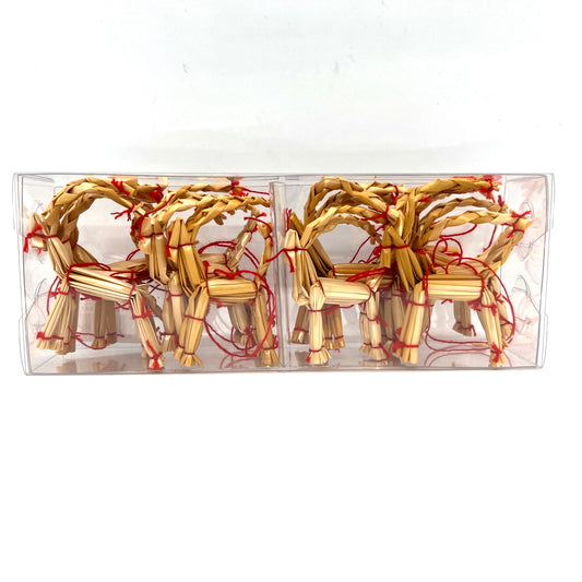 Swedish Straw Goat Ornament Set (12 pack)