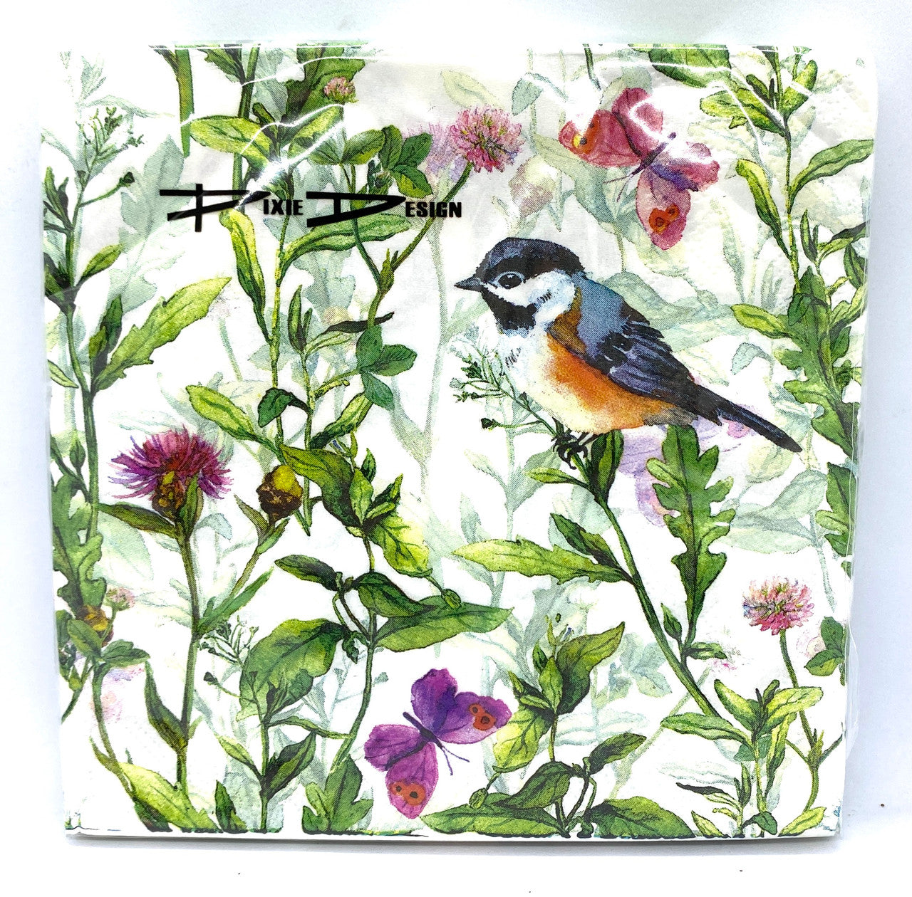 Summer Flowers & Bird Cocktail Napkins