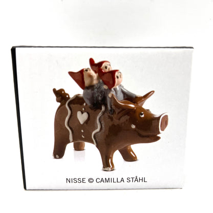 Tomten Christmas Pig Statue