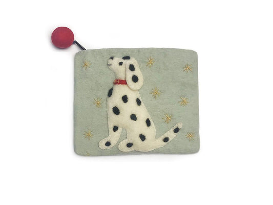 Happy Dog Felted Coin Purse