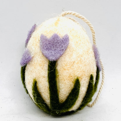 Purple Tulip Felt Egg Ornament