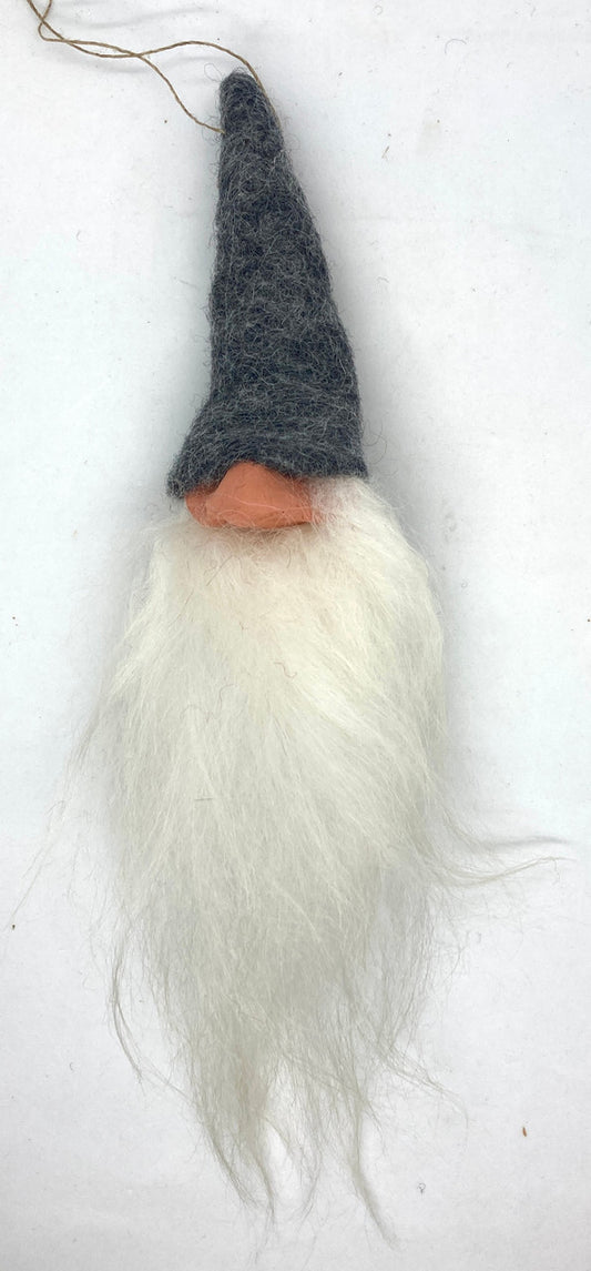 Gnome Beard Ornament (Grey)