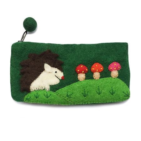 Hedgehog Felted Pencil Case