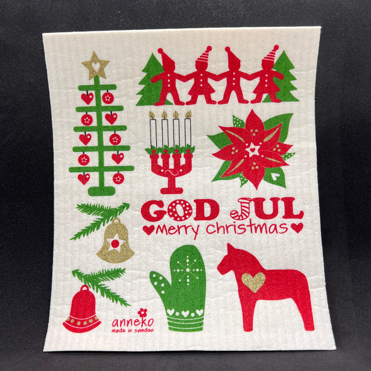 Swedish God Jul Swedish Dishcloth – Al Johnsons Swedish Restaurant