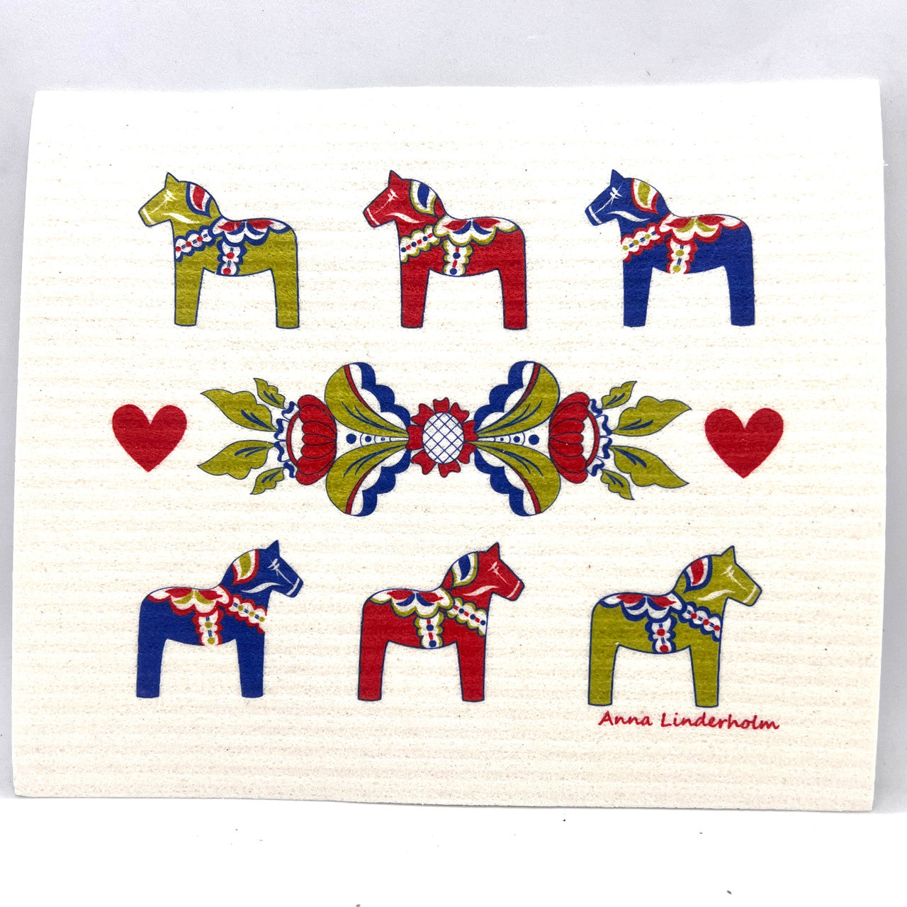 Folk Art Dalahorse's Swedish Dishcloth