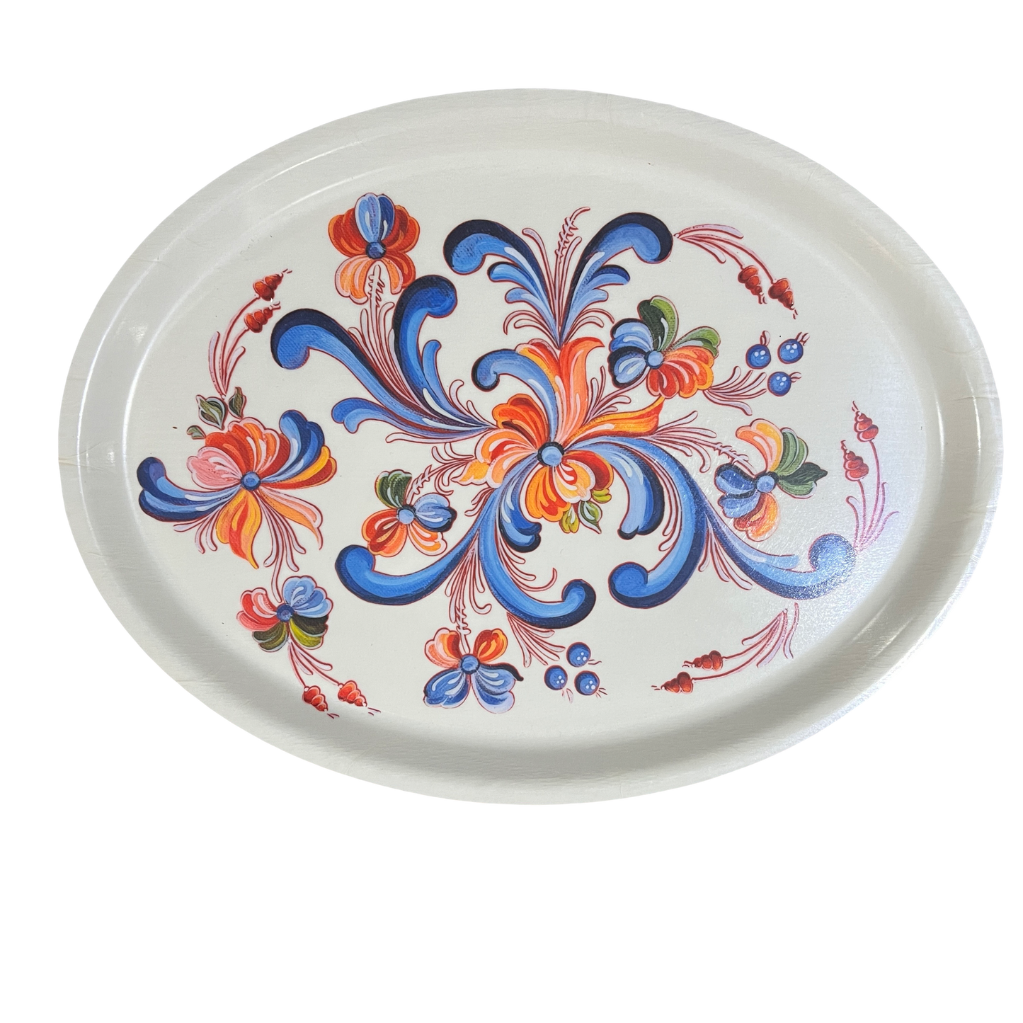 White Kurbits Oval Birch Serving Tray