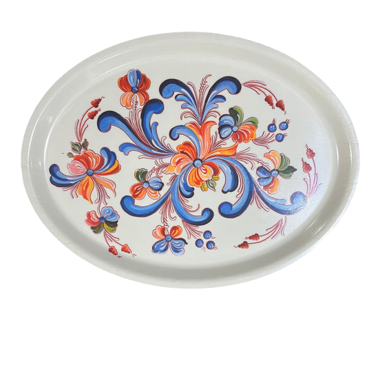 White Kurbits Oval Birch Serving Tray