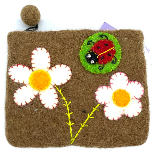 Ladybug Felted Coin Purse
