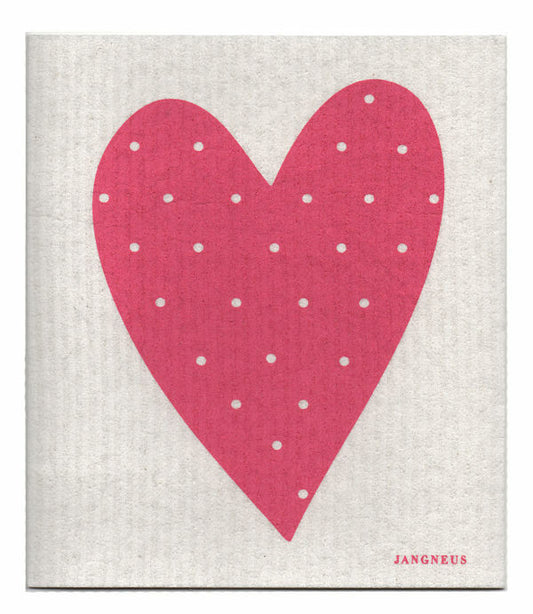 Pink Heart Swedish Dishcloth