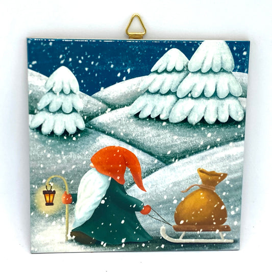 Tomten Sled Tile Trivet