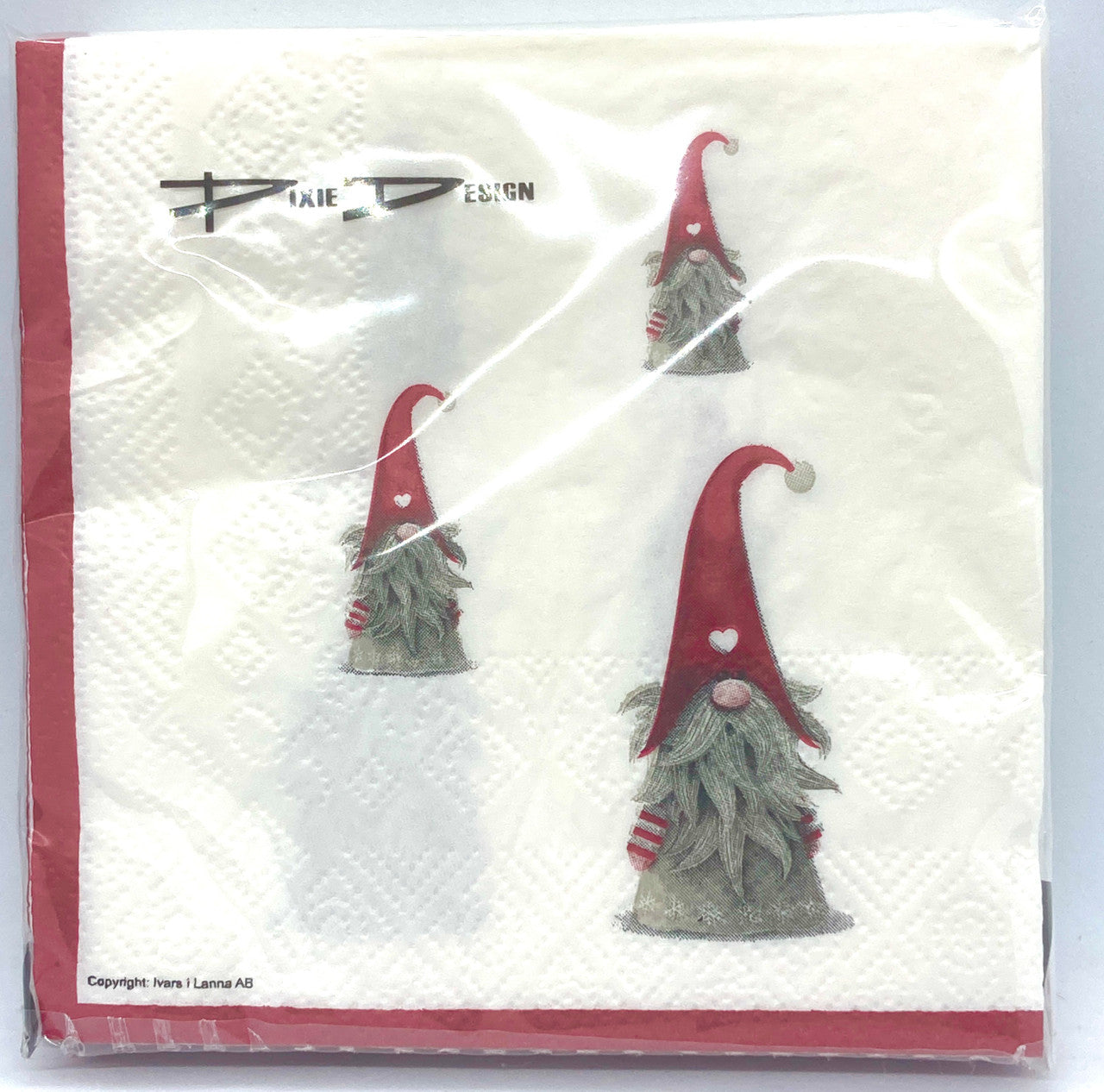 Three Tomte Cocktail Napkins