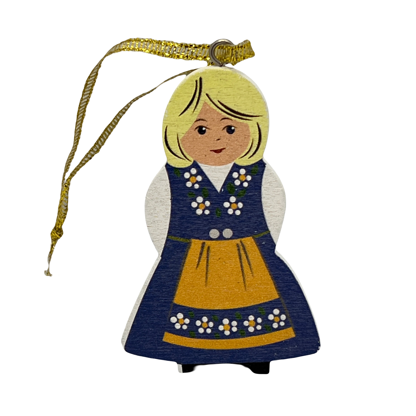 Swedish Girl Wood Ornament