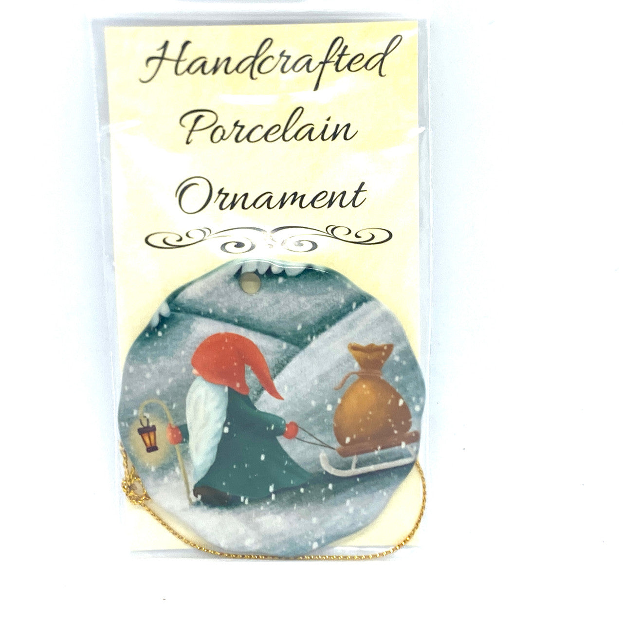 Tomten Sled Ceramic Ornament