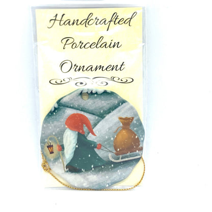 Tomten Sled Ceramic Ornament