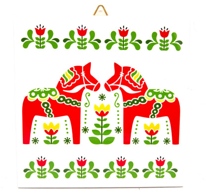 Dala Horse Folk Art Trivet