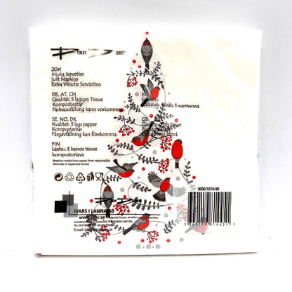 Tree and Birds White Dinner Napkins