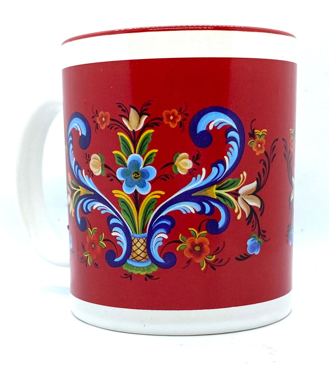 Classic Red Rosemaling Mug