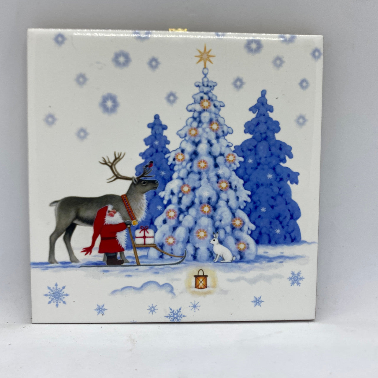Santa Sled, Reindeer, & Bunny Tile Trivet