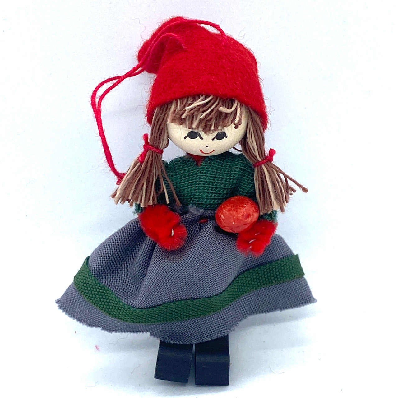 Tomtegirl with Apple Ornament