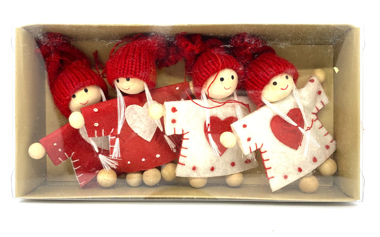 Heart Girl 4 pc Ornament Set