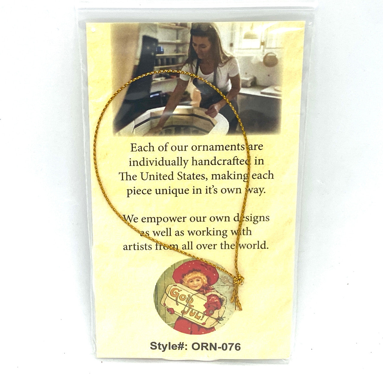 God Jul Girl Ceramic Ornament