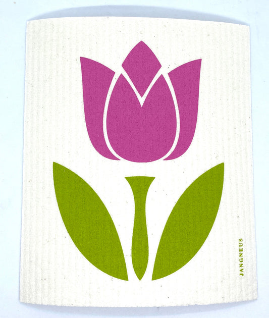 Pink Tulip Swedish Dishcloth