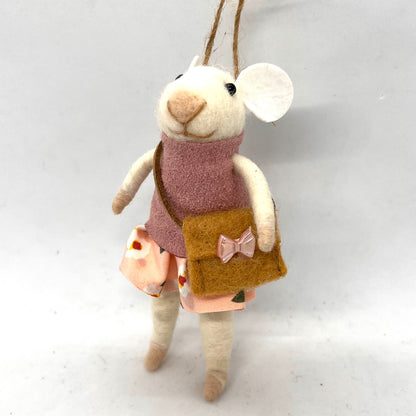 Pink Spring Mouse Ornament