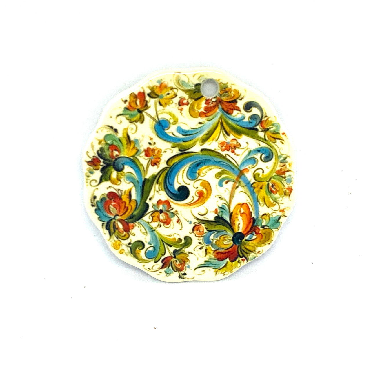 Lise Lorentzen Cream Rosemaling Ceramic Ornament