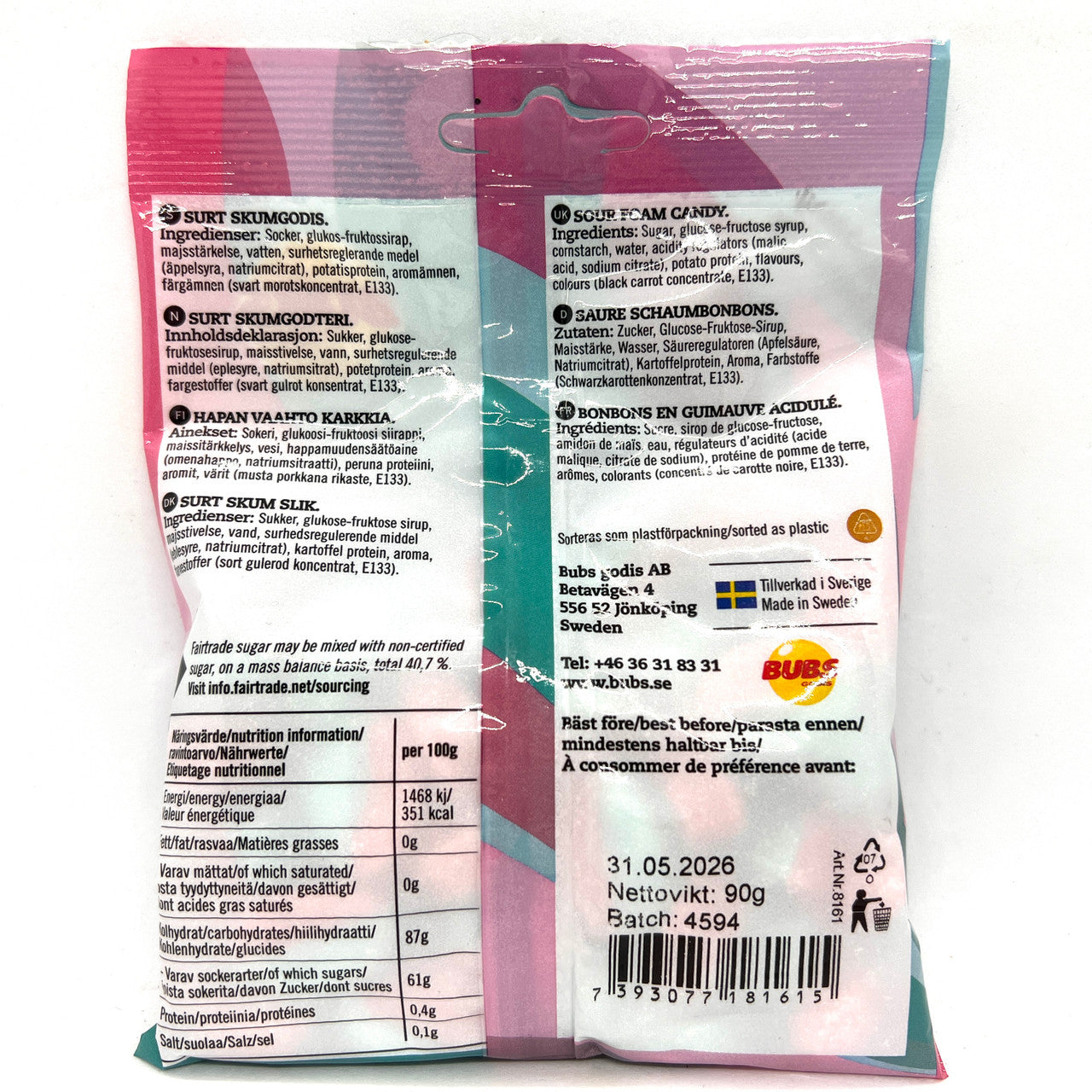 Bubs Sour Raspberry Blueberry Candy