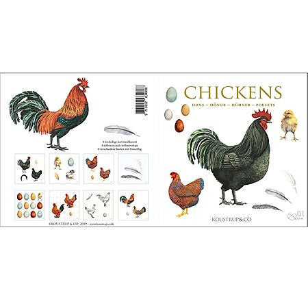 Chickens Danish Art Notecards