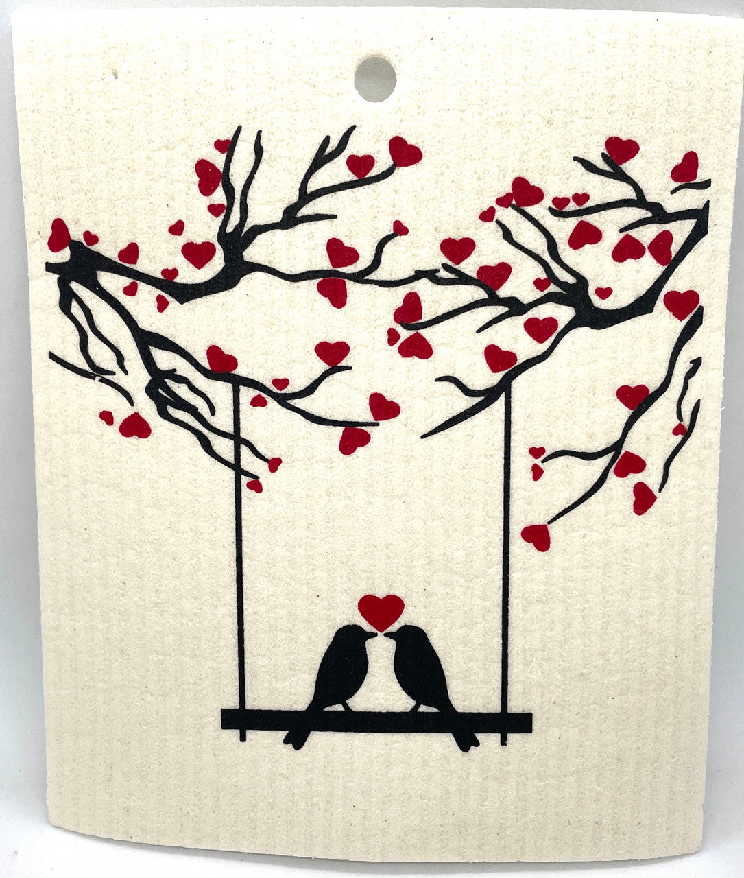 Kissing Birds Swedish Dishcloth