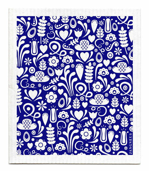 Blue Garden Swedish Dishcloth