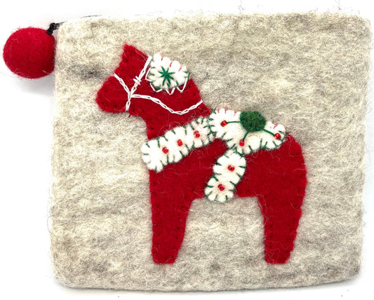 Dala Horse Felted Purse 