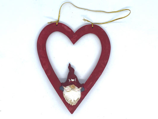 Heart Gnome Ornament 