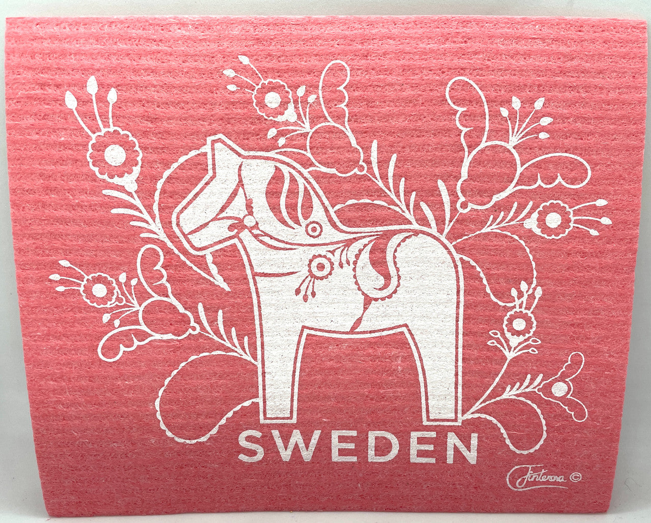 Pink Dalahorse Swedish Dishcloth