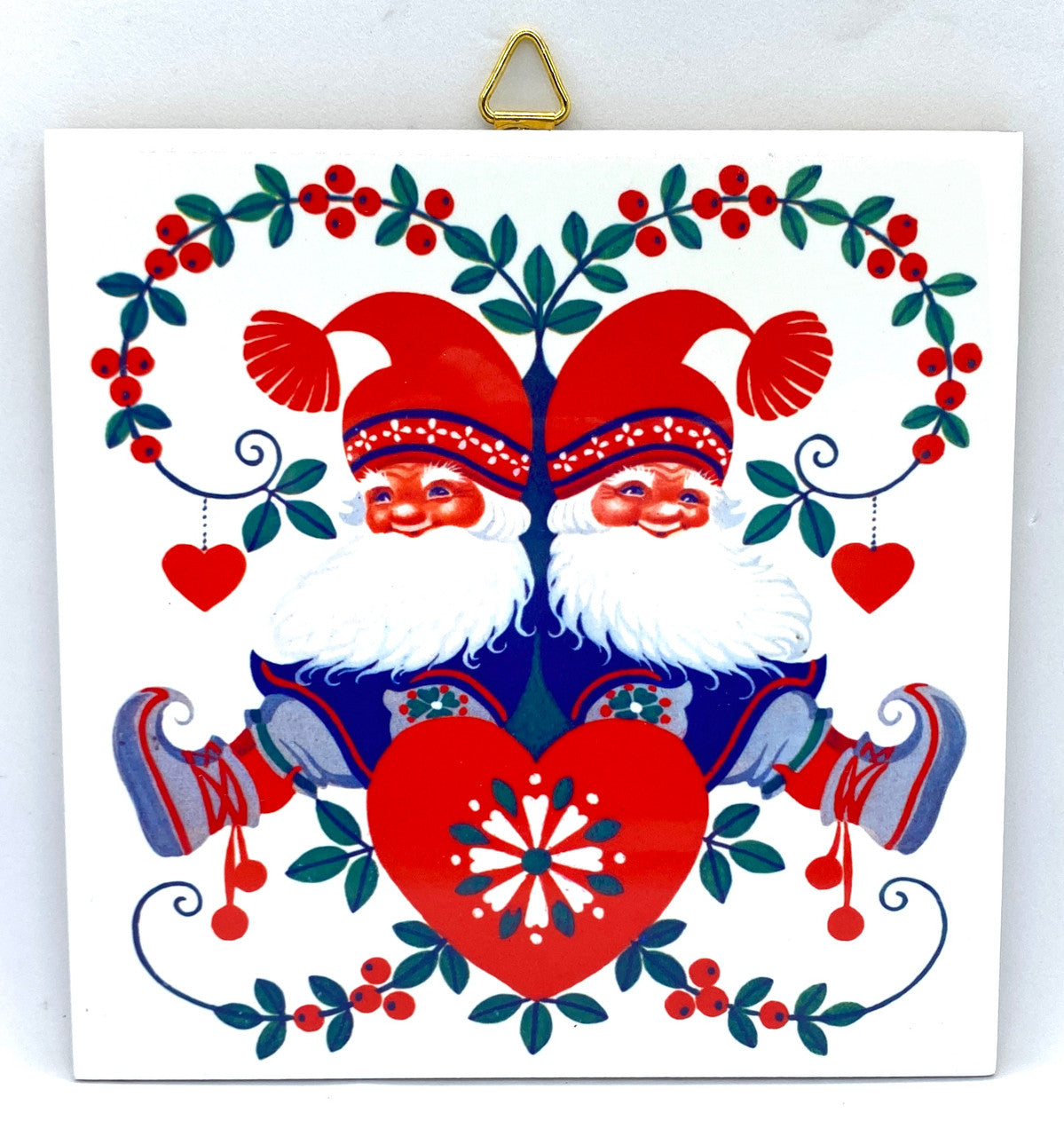 Lappland Santas & Heart Tile Trivet