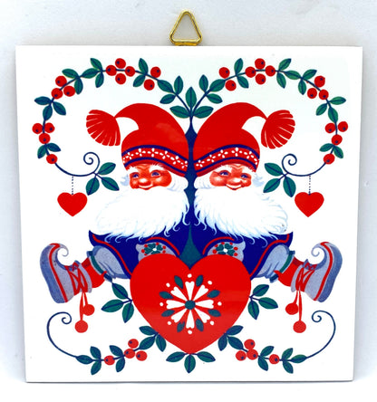 Lappland Santas & Heart Tile Trivet