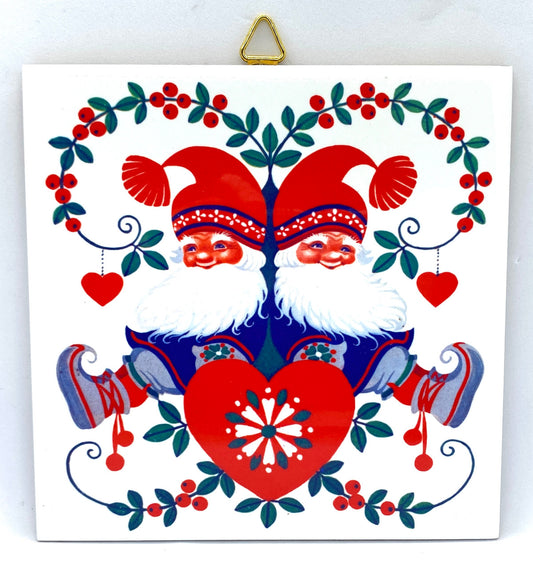 Lappland Santas & Heart Tile Trivet