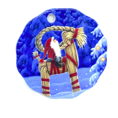 Straw Goat Ceramic Ornament