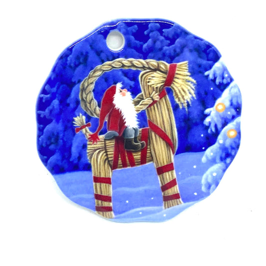 Straw Goat Ceramic Ornament